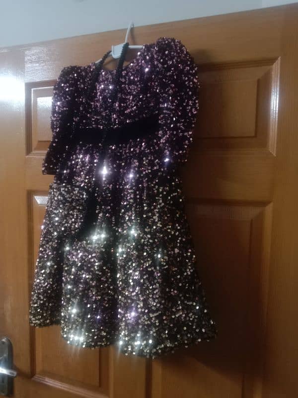long fancy Frock party wear for girls 3 to 4 years with bag. 1
