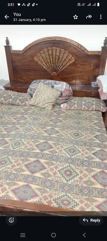 old is gold . . pure wooden double bed. . without metrus 1