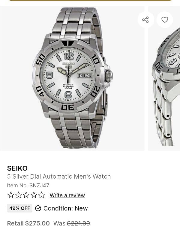 Seiko 5 sport SNZJ47 JAPANESE MOVEMENT (automatic 25 jewels 100m) 0