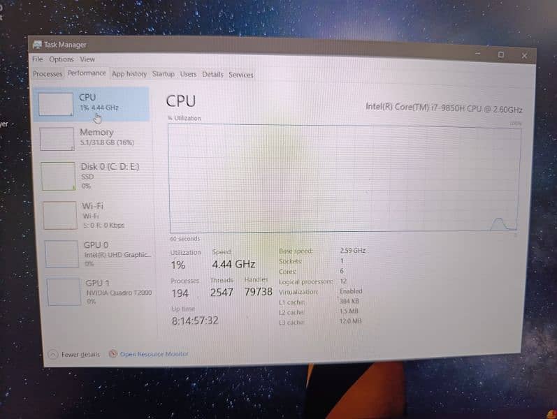 Dell Precision 7540 Core i7 9th Generation 32/512 NVME 4GB  GC 4