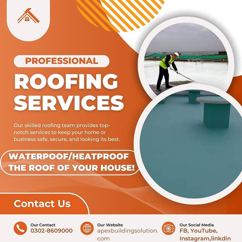 Bathroom Leakage, Seepage. Roof Waterproofing, Roof Heat Proofing 14