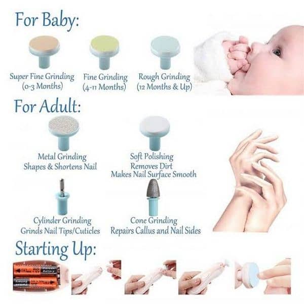 Baby electric nail clipper nail cutter manicure & Pedicure 4