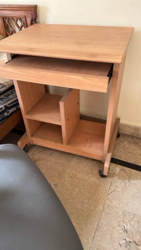 Single wooden beds and sofa set with side table 7
