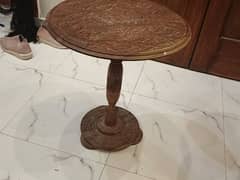 2 small tables one with glass and without glass