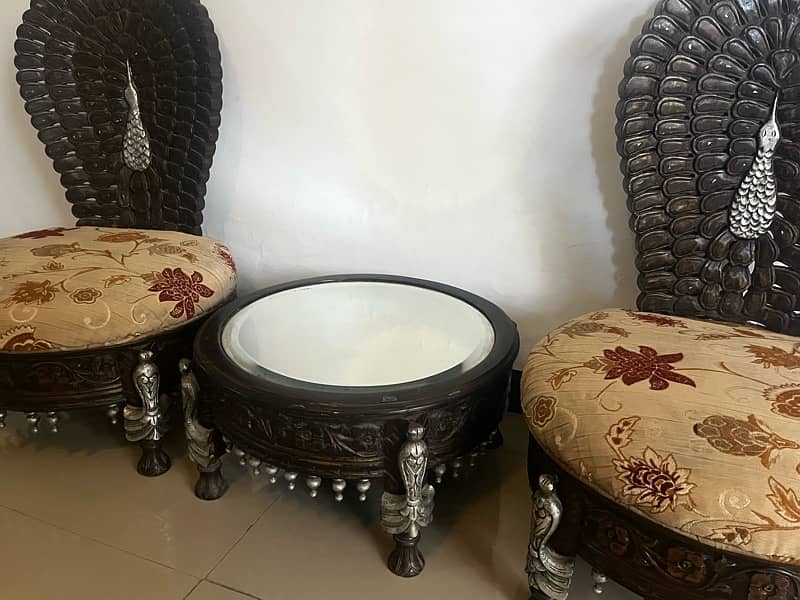 chair set with centre table 0