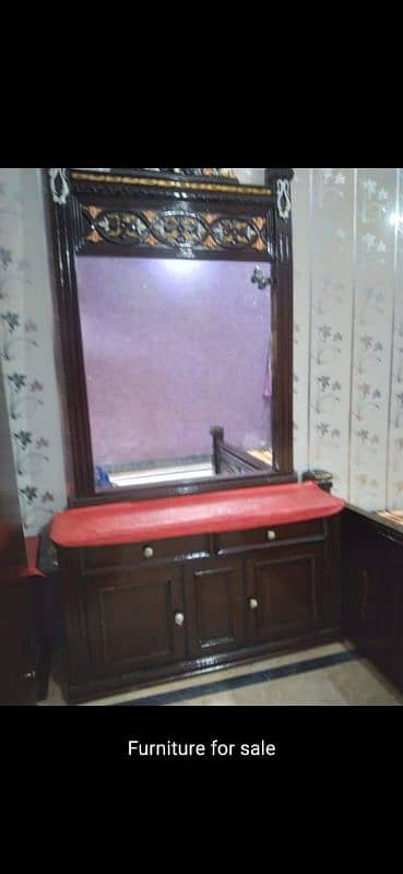 bed with side table with mattress and dressing  table 0
