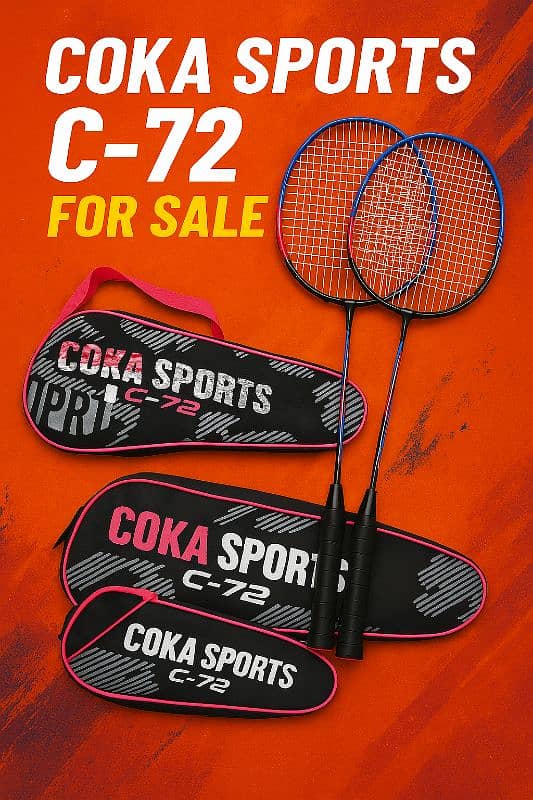 Coka Sports C-72 Badminton Rackets Set of 2 with Premium Cover 0
