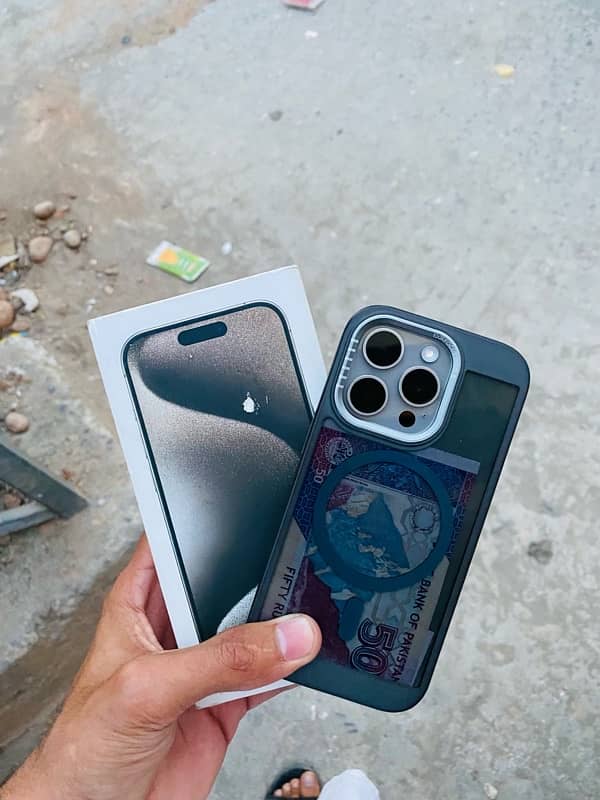 Iphone 15 Pro JV 128gb  with box Natural Titanium Exchange possible 0