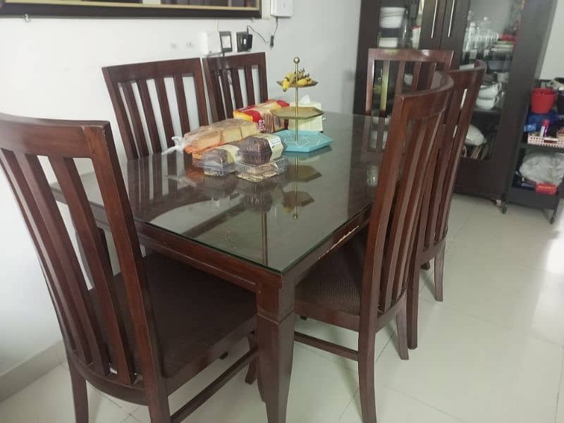 6 chairs dining table for urgent sale 0