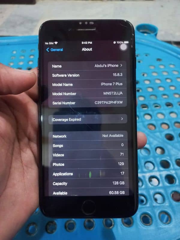 i phone 7 plus / PTA APPROVED 128 GB 8