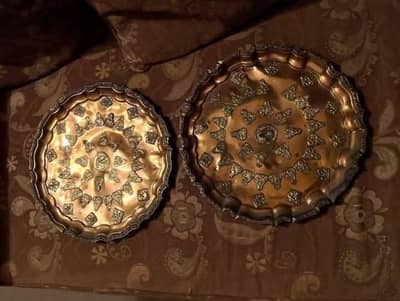 two old Buddha wall hanging copper plates what's app 03071138819