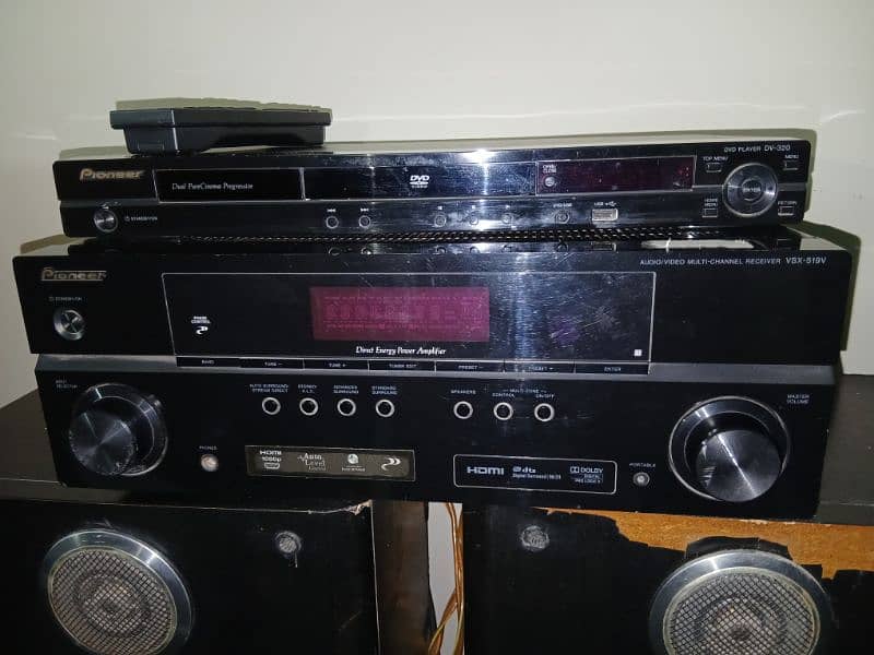 Pioneer Amplifier, Speakers 10 inches and Dvd player 2