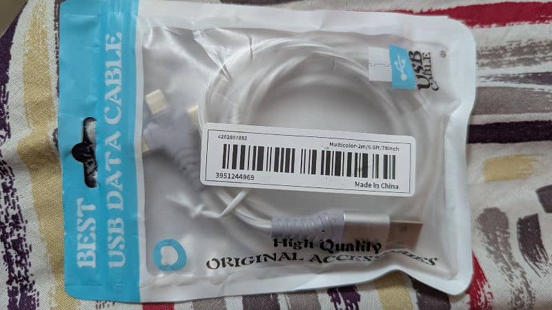 3 in 1 Usb lightning cable imported 2.5 mtrs 5