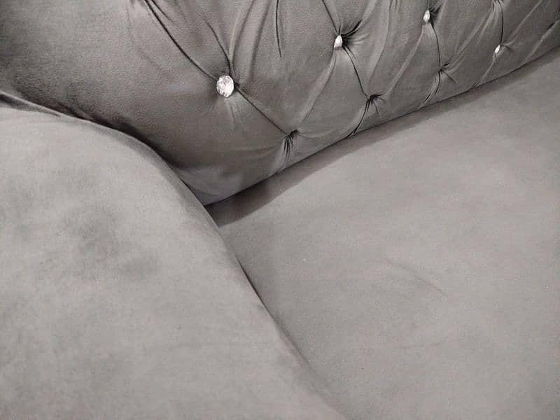 Grey sofa high quality sofa, velvet sofa 5 seater in new condition 6
