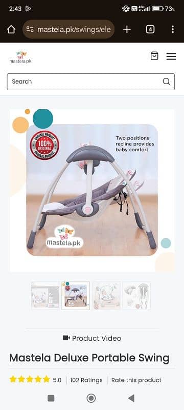 Mastela Portable Deluxe Swing Electrical Baby Swing 1