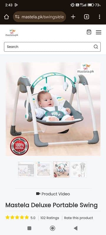Mastela Portable Deluxe Swing Electrical Baby Swing 3