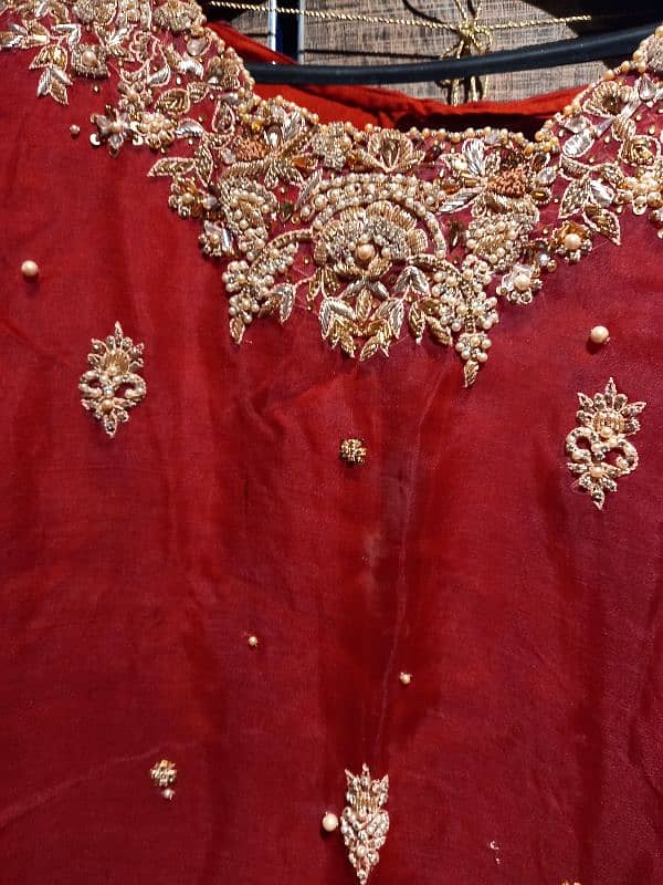 maroon designer bridal dress 1