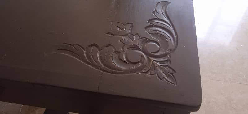 Solid Wood Carving top Dinning Table 1