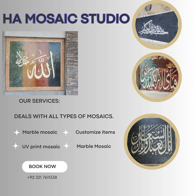 Marble Art Work/Marble Mosaic/Wall Frame/Mosaic Craft, Calligraphy 1