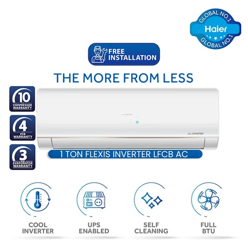 Haier inverter 1 ton on Easy Installment 0