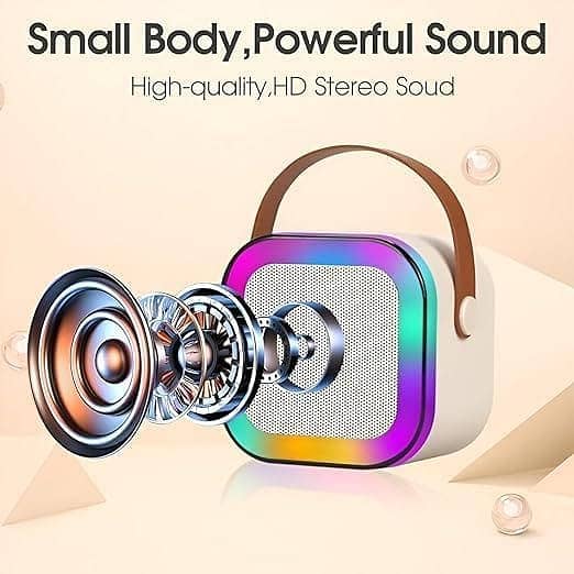 K12 Speaker Bluetooth + Wireless Karaoke Mic Speaker RGB Lights. 1