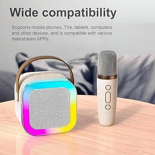 K12 Speaker Bluetooth + Wireless Karaoke Mic Speaker RGB Lights. 3
