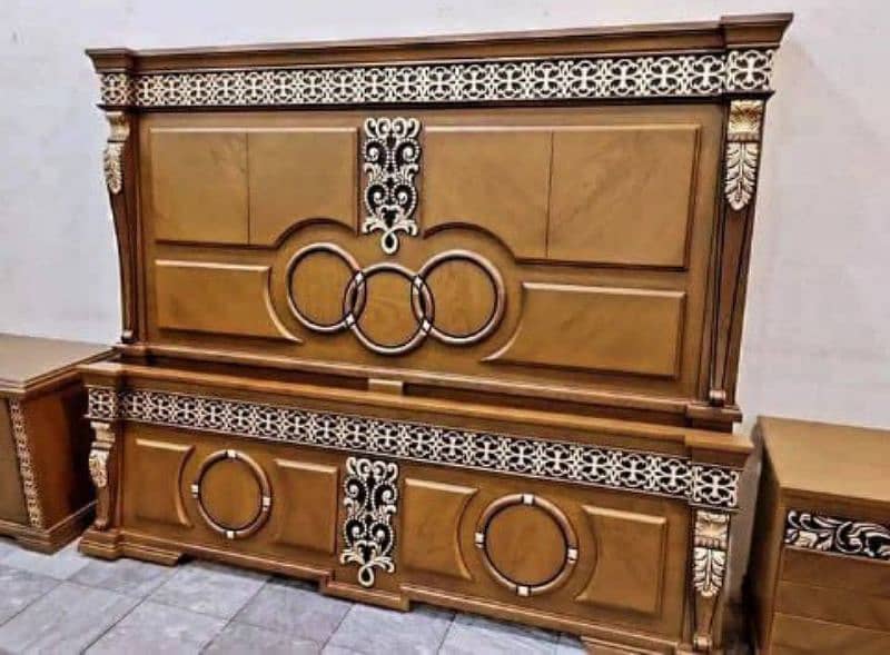 king size bed with side table 0