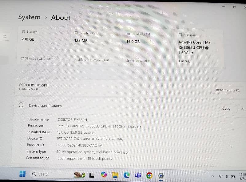 Dell latitude 5300 i5 8th 3
