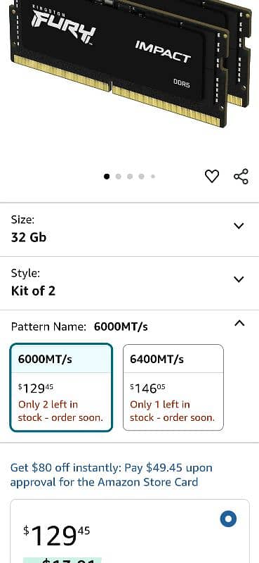 Kingston Fury Impact DDR5 Laptop Ram 32 GB 6000 Mhz 2