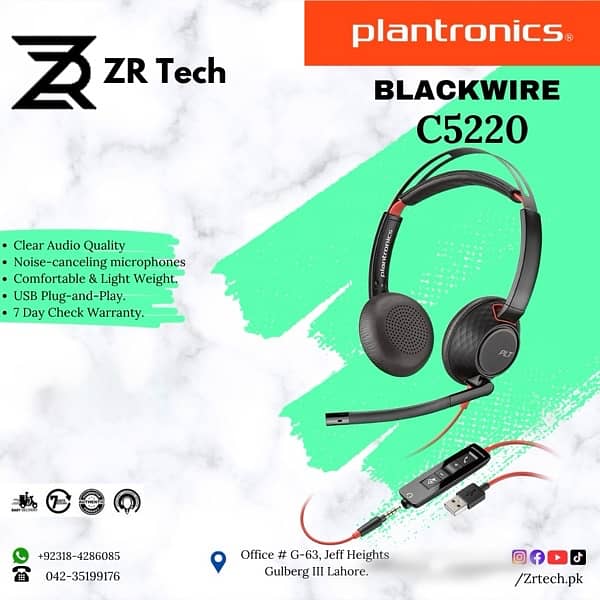 Plantronics C5220 USB Noise Cancellation Headphone 0