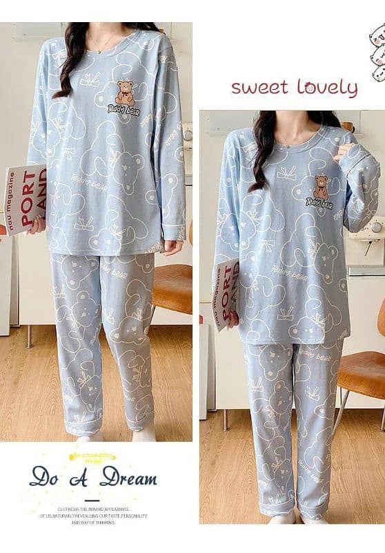 stylish women's printed night suit 4