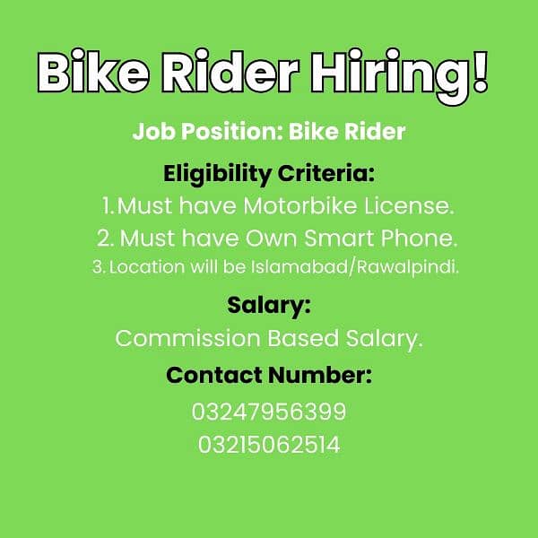 Bike Rider - Delivery Riders Jobs - 1100138275
