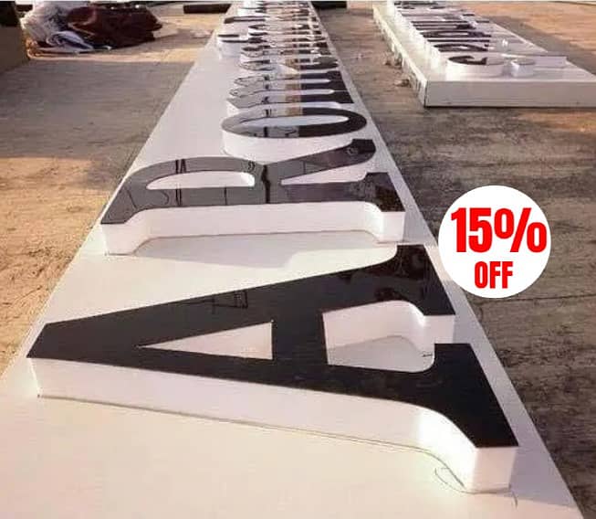 3D sign board / 3d sign / sign board / acrylic board / neon sign Backl 16