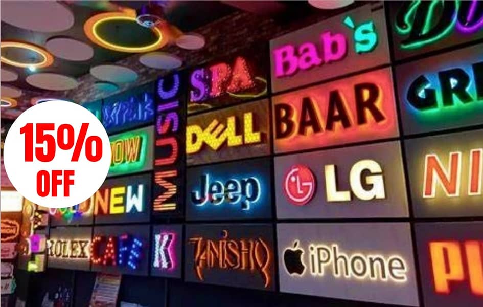3D sign board / 3d sign / sign board / acrylic board / neon sign Backl 19