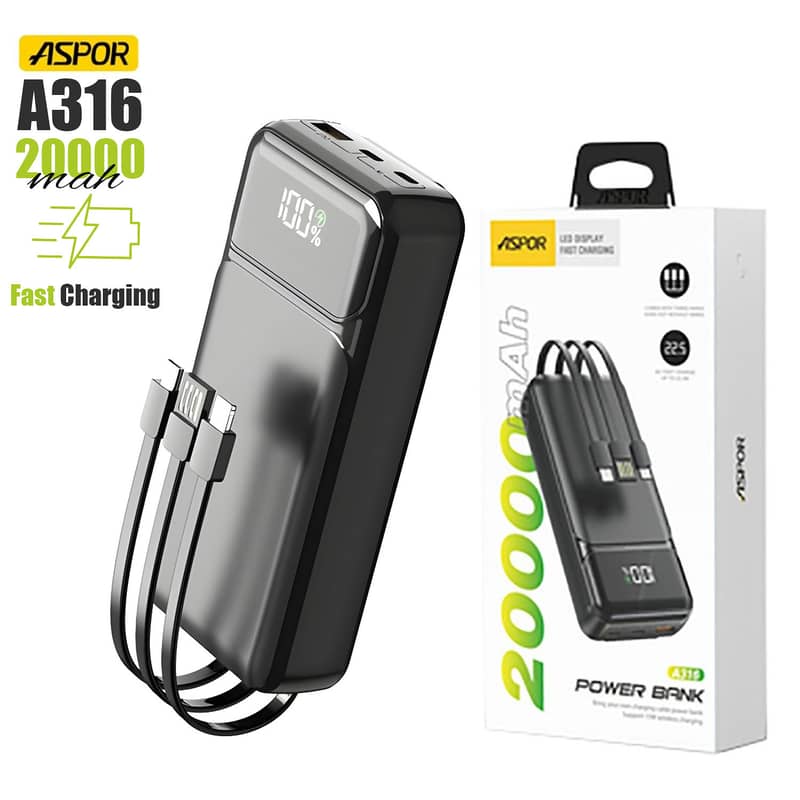 Aspor A350 22.5w 50000mah Fast Charging Type-C Micro Ios 7 Output Wit 17
