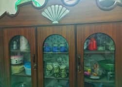 Wooden wardrobe with Glass Doors urgent for sale