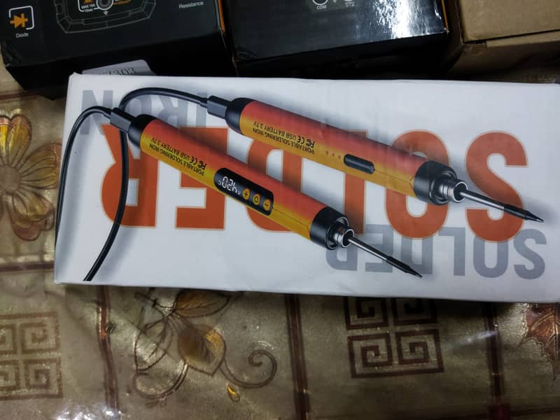 Tachometer rpm meter, Clamp meter, wireless soldering iron, 15