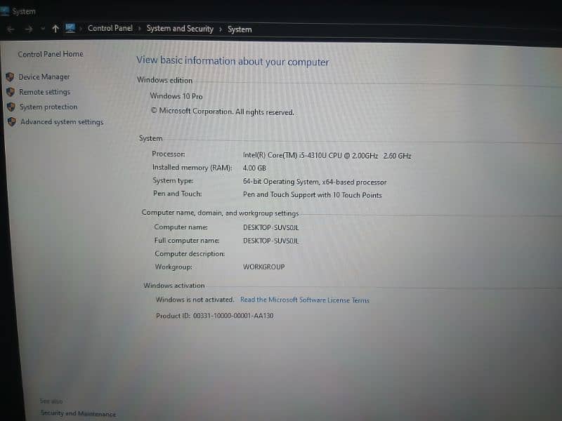 hp laptop i5 / 4th generation 10