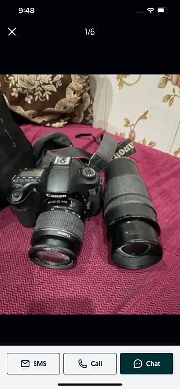canon 60D camera with 2 Lense 0
