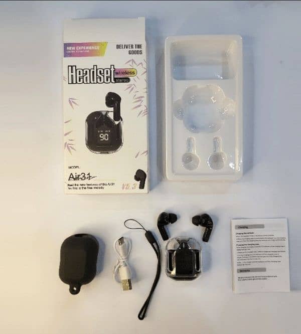 Air31 Earbuds Wireless | Crystal Transparent Bluetooth 5.3 5