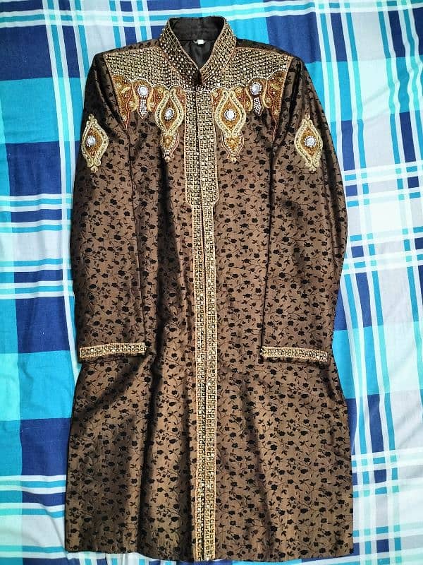 Designer Sherwani for Sale–Worn Once, Handcrafted Cora Work, Like New 1