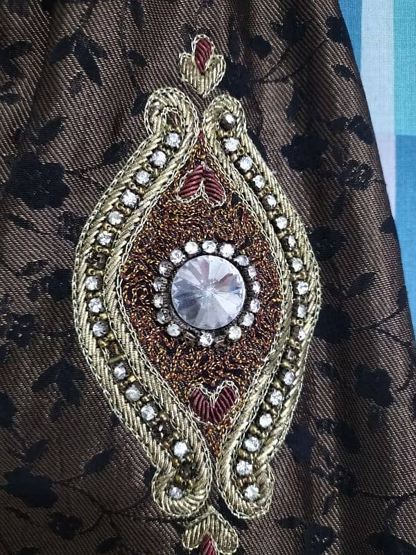 Designer Sherwani for Sale–Worn Once, Handcrafted Cora Work, Like New 2