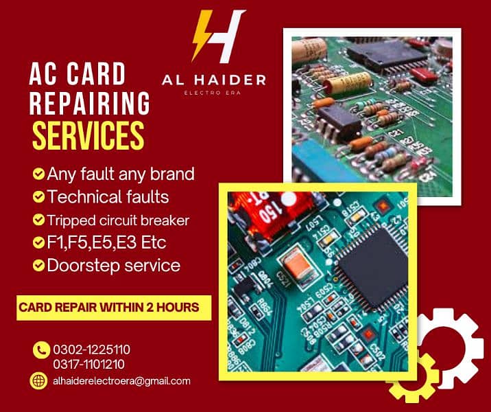 Ac Card repairing/ups/solar inverter repair services/ac/circuit/pcb 6