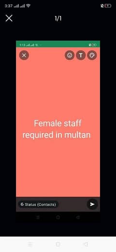 just female staff requires in Multan
