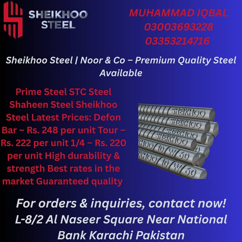 Sheikhoo Steel – A company that Steels the spotlight  TMT bars Karachi 0