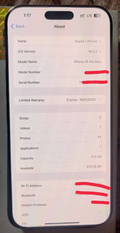 Iphone 16 Pro Max Desert Titanium 512GB PTA Approved 3