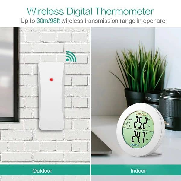 ORIA Indoor Outdoor Thermometer, Wireless Temperature Monitor 1