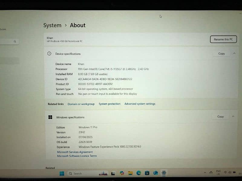 HP ProBook 450 G8 | 11th Gen Core i5 | 8GB RAM | Excellent Condition 1