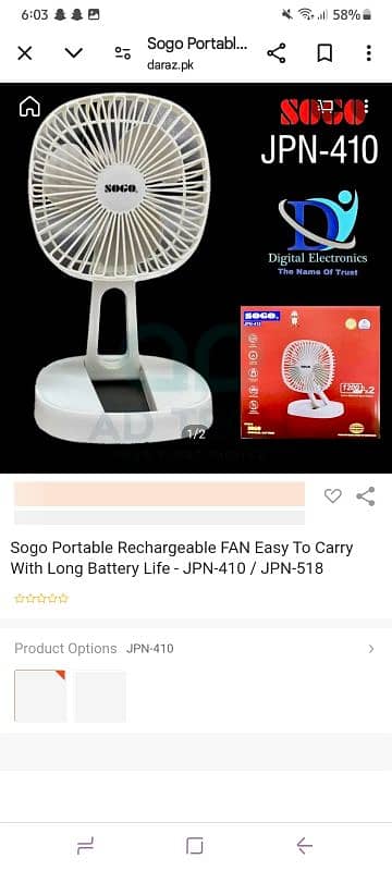 sogo mini fan 6 hour coverage new packing 2