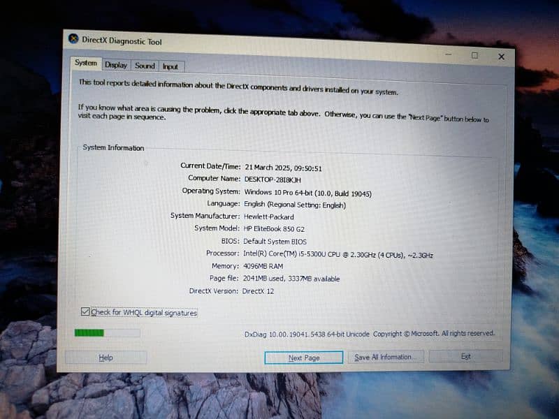 HP Core i5 5th Generation 4/128/500 6